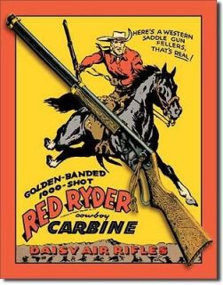 DAISY AIR RIFLE RED RYDER CARBINE COLLECTIBLE METAL SIGN