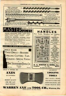 1935 AD Warren Axe Tool Co Logging Tools