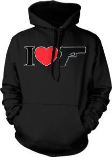 Heart Guns Love Shot Gun AK47 Violence Gangsta Thug Goon Hoodie