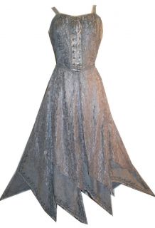 Grey Silver WEDDING EVENING PARTY COSTUME SEXY DANCE WITCH DRESS GOWN