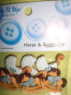 Horse & Buggy Boy Novelty Theme Button   All Crafts