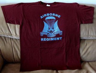 Canada Army Canadian Airborne Regiment Maroon T Shirt