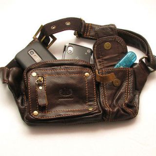 New Genuine Cowhide Leather Waist Bag Pack Hip Fanny Pouch 9925
