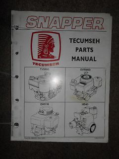 Snapper Tecumseh Engine 2 4 Cycle Transmission Transaxle Parts Manual