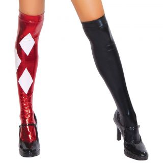 Thigh High Stockings Adult Harley Quinn Jester Halloween Costume Acsry