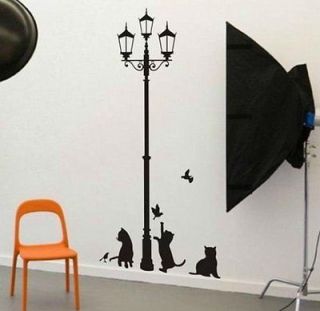 Newly listed Popular Ancient Lamp Cats and Birds Wall Sticker Home
