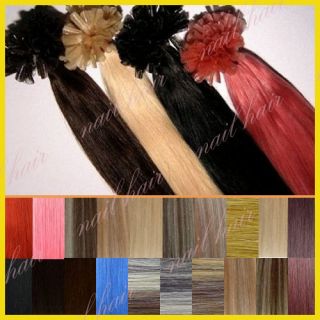 100S Pre Bonded Nail U Tip Remy Human Hair Extension 18 24 All Color