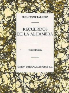 Francisco Tarrega Recuerdos De La Alhambra Guitar Sheet Music