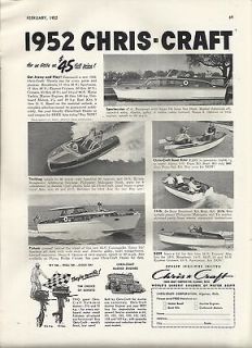 1952 Chris  Craft Boats Ad  The 47  20  34  14  21 & Boat Kit