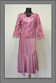 MOTHER OF BRIDE satin lace dress suit Plus size 22 24 24 26