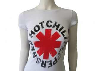 NEW RED HOT CHILI PEPPERS WOMENS SHIRT WHITE BEST DEAL ON 