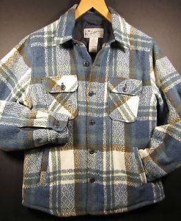 LUCKY BRAND Native American Blanket Pattern Quilted Plaid Jacket BLUE