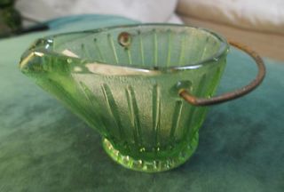 Newly listed Vintage CCC Novelty Green Glass Ashtray Ash Bucket Amber