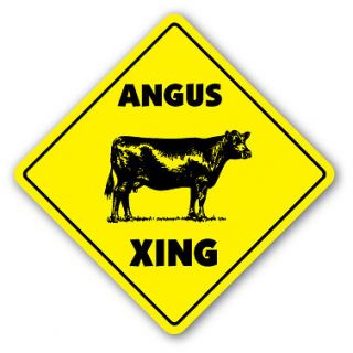 ANGUS CROSSING Sign xing gift novelty cattle cow steer beef steak meat