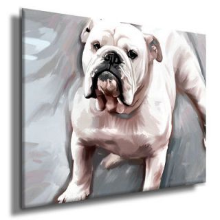 BULLDOG ENGLISH dog pet original painting CANVAS Fine Art GICLEE PRINT