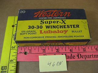 WESTERN CARTRIDGE AMMUNITION BOX Super X 30   30 Winchester Lubaloy