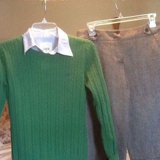 IZOD Oxford And Green Cable Sweater Small Amy Byer Brown Tweed Dress