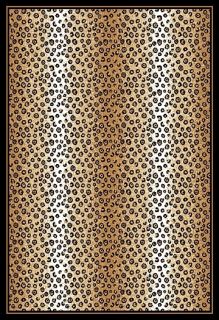 Animal Print Striped Leopard Skin Area Rug Bordered Modern Spotted