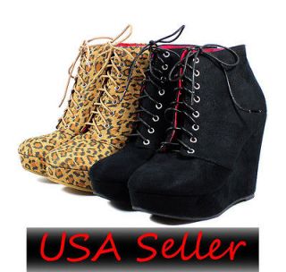 FOREVER 21 Fashion   Ankle Leopard / Blacks Women 5 High Heel Boots