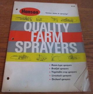 Vintage HANSON Equipment CATALOG #HC 60 Quality Farm Sprayers (N 2)