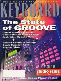 Keyboard Magazine 1998 reports on Audio Technica 30 Series, Roland SP