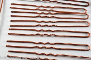 Vintage Lot of 12 Copper Plated Hair Pins Hair Forks Bobby Pins Sticks