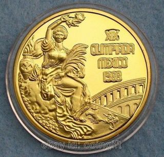 1968 Mexico Olympic Winner Gold Medal Sample Coin   Free Shipping