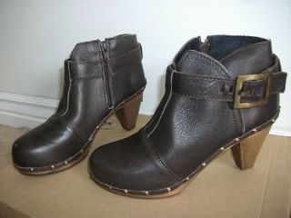 Sanita Clog Bottom Ankle Boot Dark Brown Leather Euro sz 40 NIB