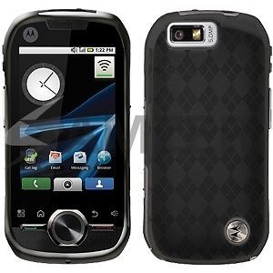 Amzer Luxe Argyle Skin Fit Case Cover for Motorola i1   Smoke Grey