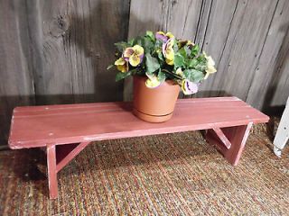 Primitive Bench For Plants or Shoe Storage  24 long BARN RED