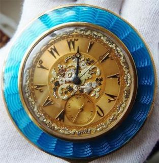 quality antique gild silver&enamel Ottoman snuff box pocket watch