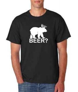 Beer Bear with antlers Funny hunting t shirt humor womens mens Hoodie