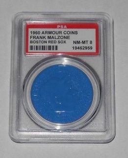 1960 Armour Coin Frank Malzone Boston Red Sox PSA 8 NM MT (Blue)