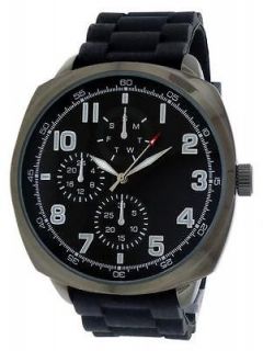 FMD by Fossil Mossimo Black Large Rubber Mens Watch FMDMO108