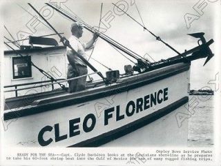 1966 Louisiana Captain Clyde Davidson & Shrimp Boat Cleo Florence Wire