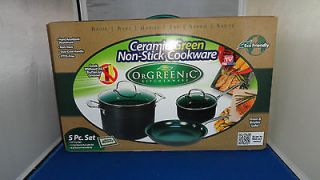 PIECE ORGREENIC NON STICK SET FRYING PAN ECO COOKING POT AS SEEN ON TV
