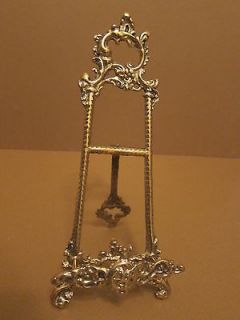 Victorian Style Solid Brass Picture Plate Display Stand Easel Holder