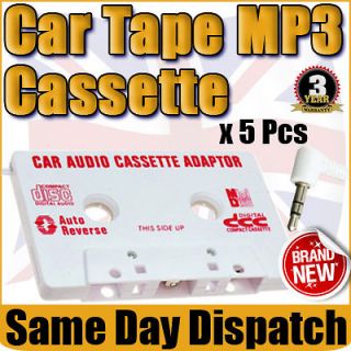 5x Car in Dash Tape Audio Cassette  Player Adaptor 3.5mm Aux Male