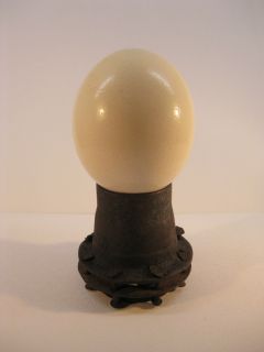 Beautiful 1970s Arthur Court Designs Ostrich Egg on Crude Steel Stand