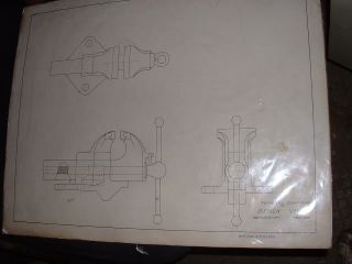 1914 DRAWING SKETCH ART BY ARTHUR R. ZYLSTRA OF A BENCH VISE TOOL