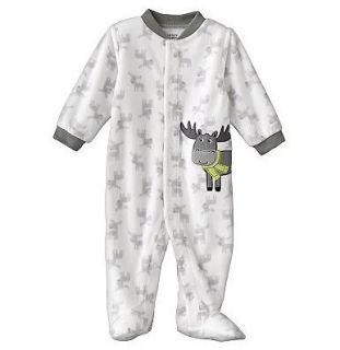 NWT Boy Sz Carters Sz 9 Month 9M Fleece Pajamas Blanket Sleeper MOOSE