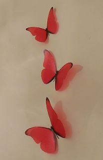 Large Red 3D Wall Art Romantic Valentines/ Home/ Butterflies Wall Art