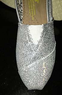 TOMS Ladies Silver Glitter Shoes
