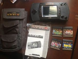 Atari Lynx   RARE   handheld gaming console with 4 games w/ case