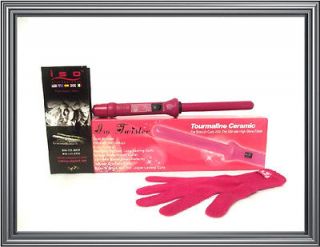 ISO Tourmaline Ceramic Wand Curling Iron 19mm + GLOVE for Smooth