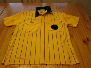 and black striped soccer referee jersey with collar size adult S Small
