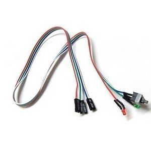 PC ATX Power ON/OFF Supply Reset Switch Switch Cable with HDD 2 LED