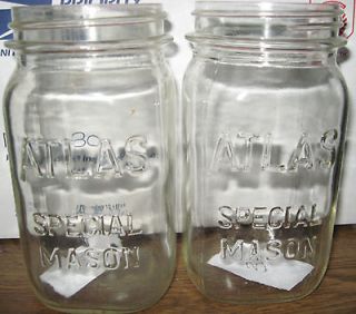 Newly listed Vintage ATLAS CLEAR SPECIAL MASON JARS Lot of 2 Great