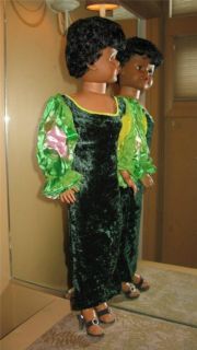 Custom Green Velvet Calypso Sleeve dress fits 1950s 30 Betty Bride