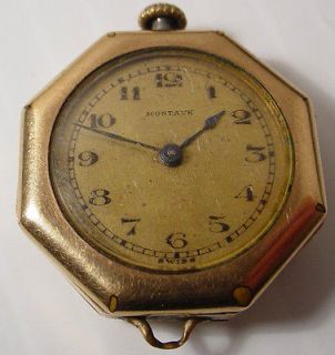 ANTIQUE LADIES MONTAUK 15 JEWELS SWISS PENDANT NECKLACE POCKET WATCH